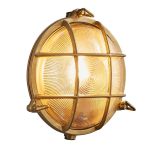 Nordlux Polperro Luce Da Parete Vetro Ottone | 195mm - IP64 - Adatto per E27